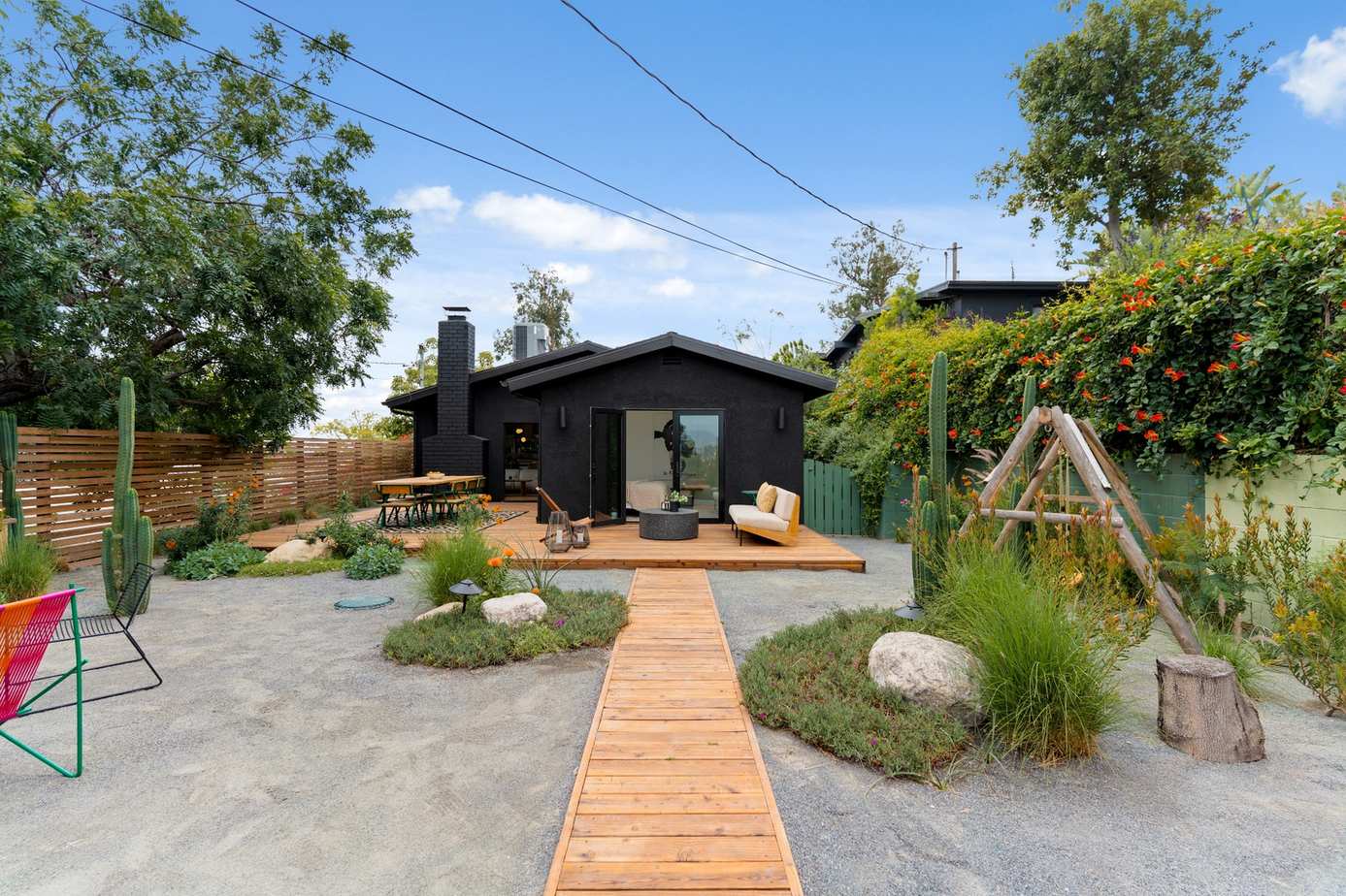backyard with gravel yard