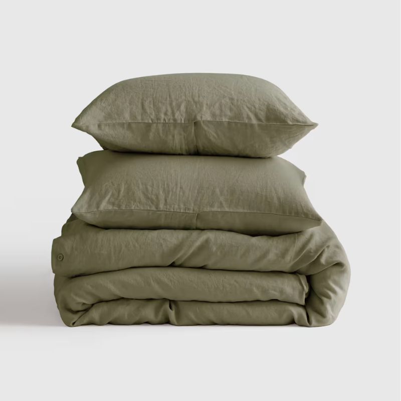 muted green bedding