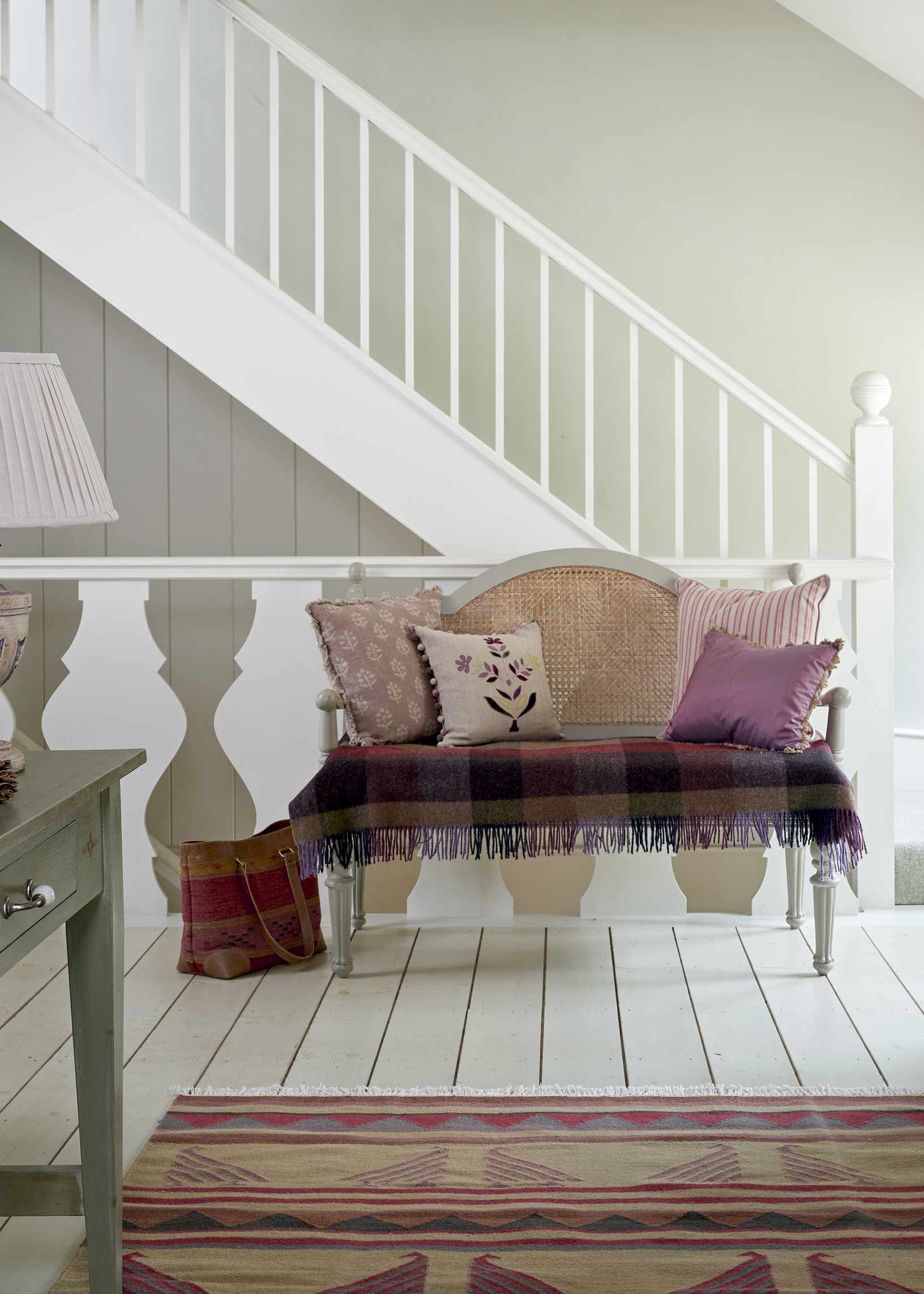 Susie Watson Designs textiles in cottage staircase ideas