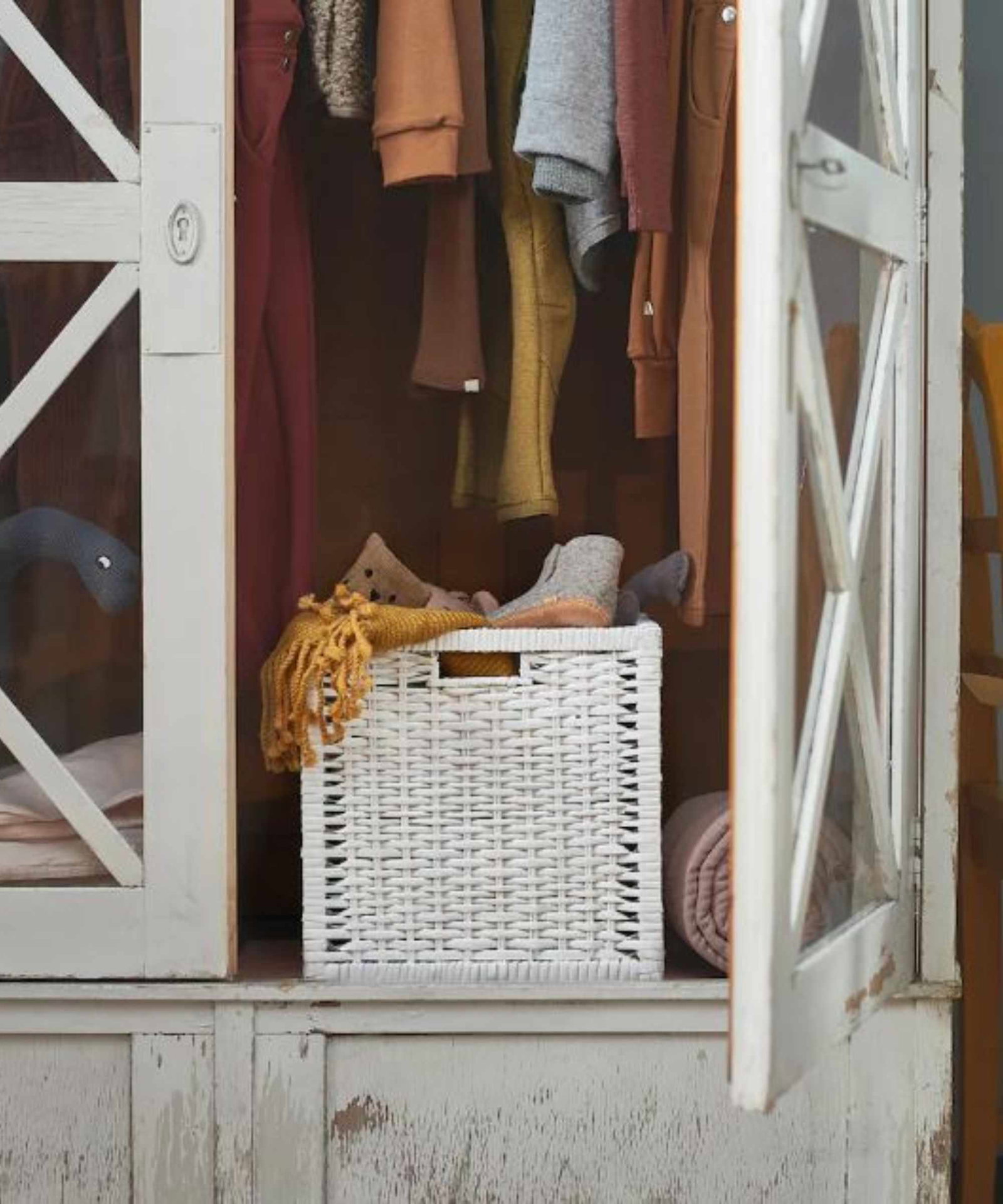 shoe storage in a closet